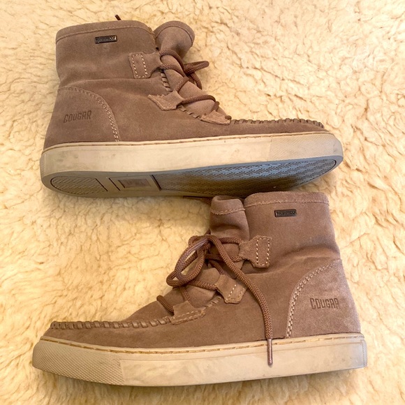 Cougar Fabiola Waterproof Suede Moccasin Boots Tan. women’s size 8 - Picture 3 of 6